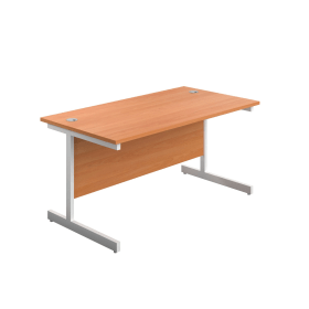 First Rectangular Cantilever Desk 1200mm x 800mm x 730mm Beech White 577037 F