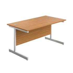 First Rectangular Cantilever Desk 1400mm x 800mm x 730mm Nova Oak White 577048 F