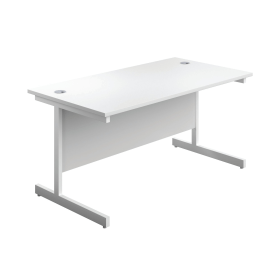 First Rectangular Cantilever Desk 1400mm x 800mm x 730mm White White 577049 F