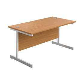 First Rectangular Cantilever Desk 1600mm x 800mm x 730mm Nova Oak White 577058 F
