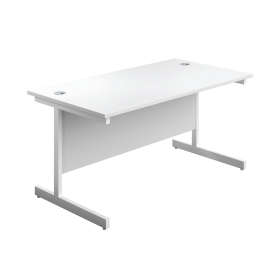 First Rectangular Cantilever Desk 1600mm x 800mm x 730mm White White 577059 F