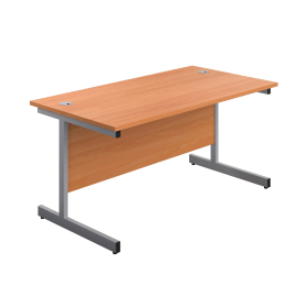 First Rectangular Cantilever Desk 1800mm x 800mm x 730mm Beech Silver 577071 F