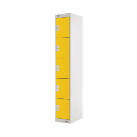 Five Compartment Locker 300x300x1800mm Yellow Door MC00030 462263 F
