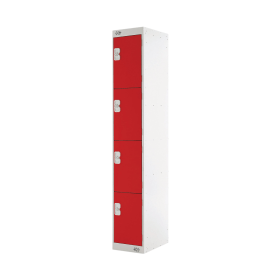 Four Compartment Locker 300x300x1800mm Red Door MC00023 462256 F