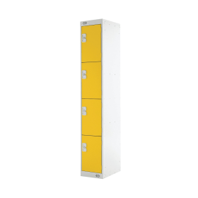 Four Compartment Locker 300x300x1800mm Yellow Door MC00024 462257 F