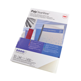 GBC A4 PolyClearView Binding Cover 350gsm Matte Clear 50 Pack 115537 F