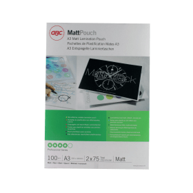 GBC Laminating Pouch A3 150 Micron Matt 100 Pack 204873 F