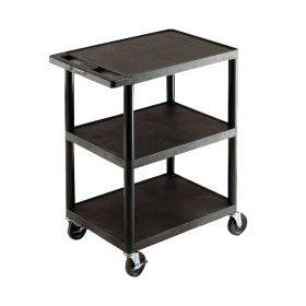 GPC 3 Shelf Service Trolley Black 136566 F