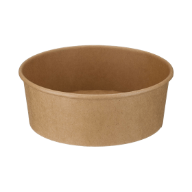 Go Pak Round Kraft Bowl PE Lined 1300ml Kraft 300 Pack 885186 F