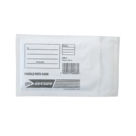 GoSecure Bubble Envelope Size 1 Internal Dimensions 90x145mm White 100 Pack 393166 F