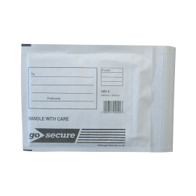 GoSecure Bubble Envelope Size 3 140mm x 195mm White 100 Pack 393167 F