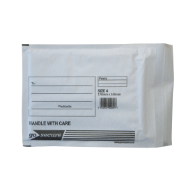 GoSecure Bubble Envelope Size 4 170mm x 245mm White 100 Pack 393168 F