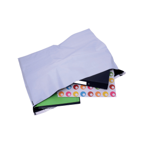 GoSecure Mailing Bag Strong Polythene Mailing Bag 595mm x 430mm White 100 Pack 411355 F