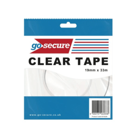 GoSecure Small Tape 19mm x 33m Clear 12 Pack 513187 F