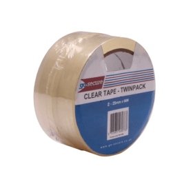 GoSecure Twin Pack Tape 25mm x 66m Clear 12 Pack 495095 F
