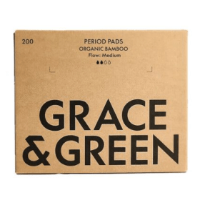Grace Green Bulk Bamboo Day Period Pads 200 Pack 914334 F