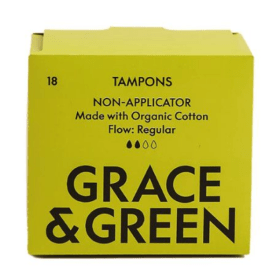 Grace Green Non Applicator Tampons Regular 18 Pack 914344 F