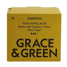 Grace Green Non Applicator Tampons Super 18 Pack 914343 F