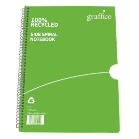 Graffico Recycled Notebook Wirebound Ruled 100 Pages A4 10 Pack 366302 F
