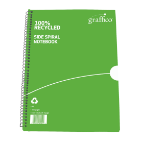Graffico Recycled Notebook Wirebound Ruled 100 Pages A5 10 Pack 366277 F