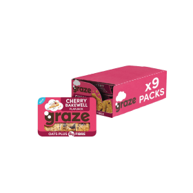 Graze Cherry Bakewell Flapjack Punnet 53g 9 Pack 3270 780478 F