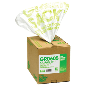 Greensack Pedal Bin Liner in Dispenser 15 Litre White 300 Pack 281378 F