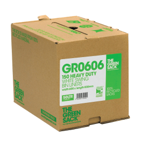 Greensack Swing Bin Liner in Dispenser 50 Litre White 150 Pack 281377 F