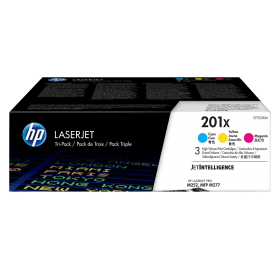 HP 201X High Capacity Multipack Colour Set of 3 Toner Cartridges CF253XM Original