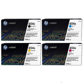 HP 654X 654A Multipack Full Set of 4 Toner Cartridges Original