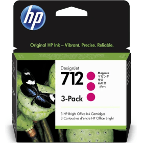 HP 712 Magenta Ink Cartridge Tripack 3ED78A Original