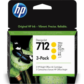 HP 712 Yellow Ink Cartridge Tripack 3ED79A Original
