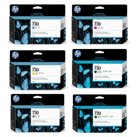 HP 730 Multipack Full Set of 6 Ink Cartridges Original