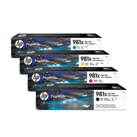 HP 981X High Capacity Multipack Full Set of Page Wide 4 Ink Cartridges Original