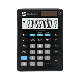 HP OfficeCalc 100 II 12 Digit Desktop Calculator Black 830735 F