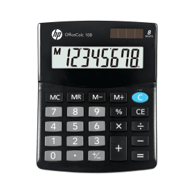 HP OfficeCalc 108 8 Digit Semi Desktop Calculator Black 830736 F