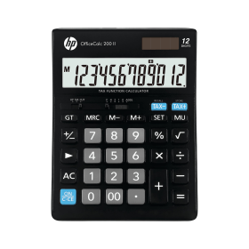 HP OfficeCalc 200 II 12 Digit Desktop Calculator Black 830739 F