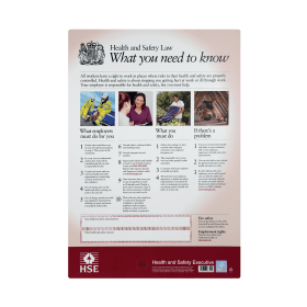 HSE Health And Safety Law Poster A3 408198 F