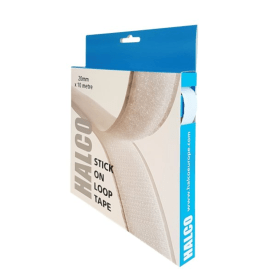 Halco Stick On Loop Roll 20mm x 10m Loop Roll With Permanent Adhesive Back 445427 F