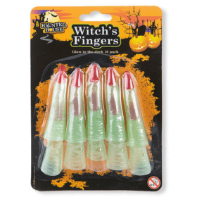 Halloween Glow In The Dark Witches Fingers x10 12 Pack PMS05829 F