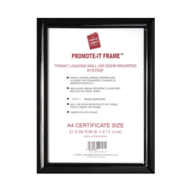 Hampton Frames Promote It Frame A4 Black PHT01713 F