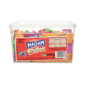 Haribo Maoam Stripes Sweets Drum 840g 794048 F