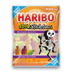 Haribo Sour Skeletons Sweets Share Size Bag 160g