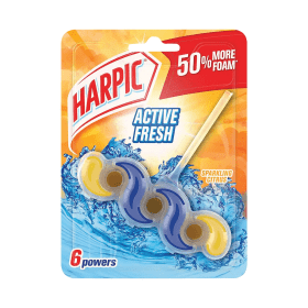 Harpic Active Fresh Toilet 6 Powers Rim Block Sparkling Citrus 3119589 SINGLE 770898 F