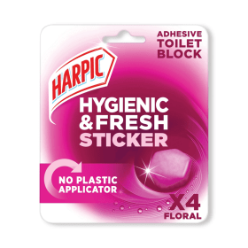Harpic Hygienic Fresh Sticker Adhesive Toilet Blocks Floral 24 Pack 900595 F