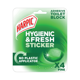 Harpic Hygienic Fresh Sticker Adhesive Toilet Blocks Pine 24 Pack 3275287 859724 F