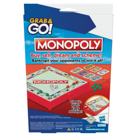 Hasbro Monopoly Grab and Go Portable Game ABG16428 F