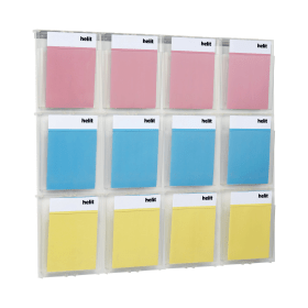 Helit Placativ Wall Display 12 Pockets Clear A4 H6811102 463621 F