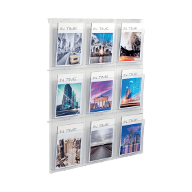 Helit Placativ Wall Display 9 Pockets Clear A4 HL 6812102 463622 F