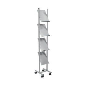 Helit Steel Rolling Mobile Floor Display 4 Narrow A4 H6813399 830729 F