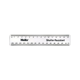 Helix Shatter Resistant Ruler 15cm Clear 50 Pack 795638 F